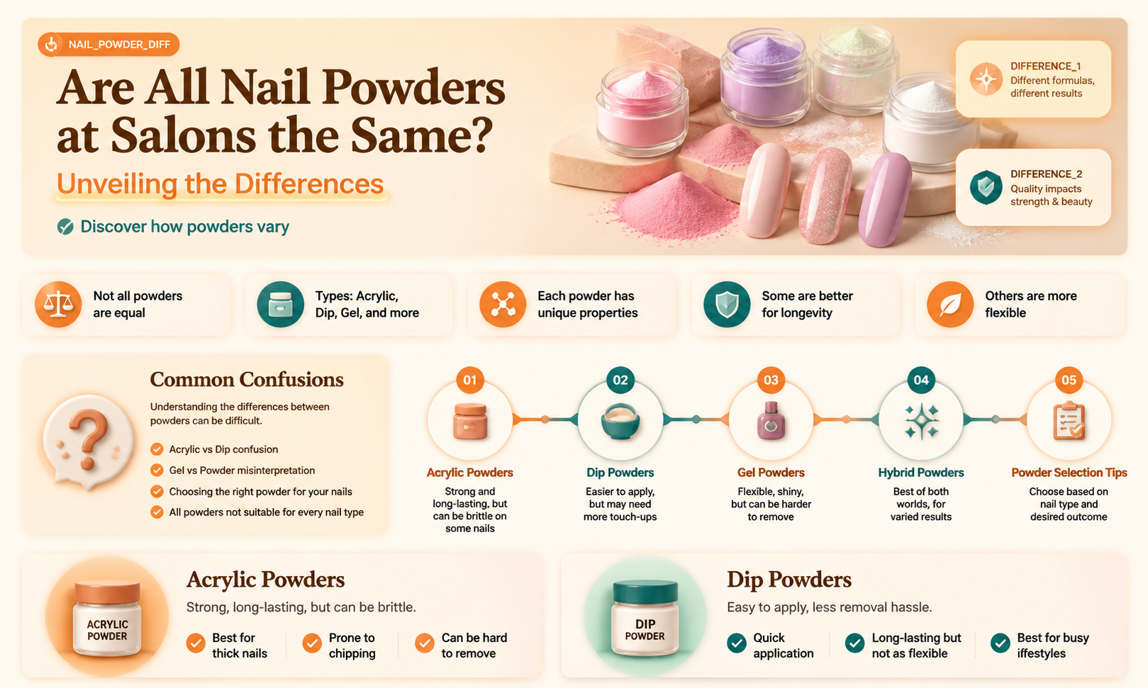 are all the nail powder at salon the same