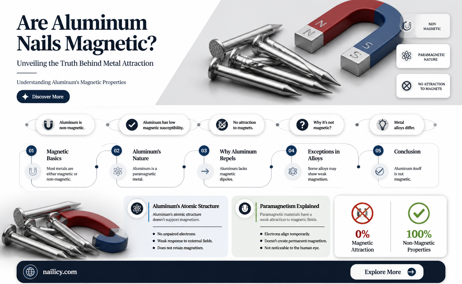 are aluminum nails magnetic