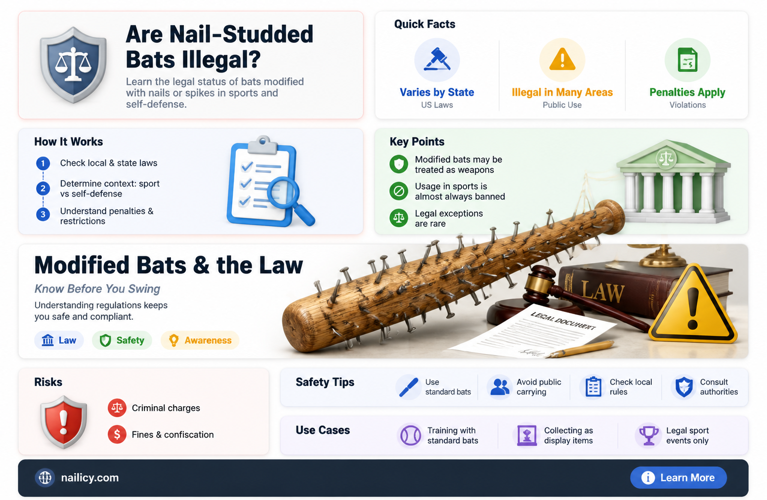 are bats with nails illegal