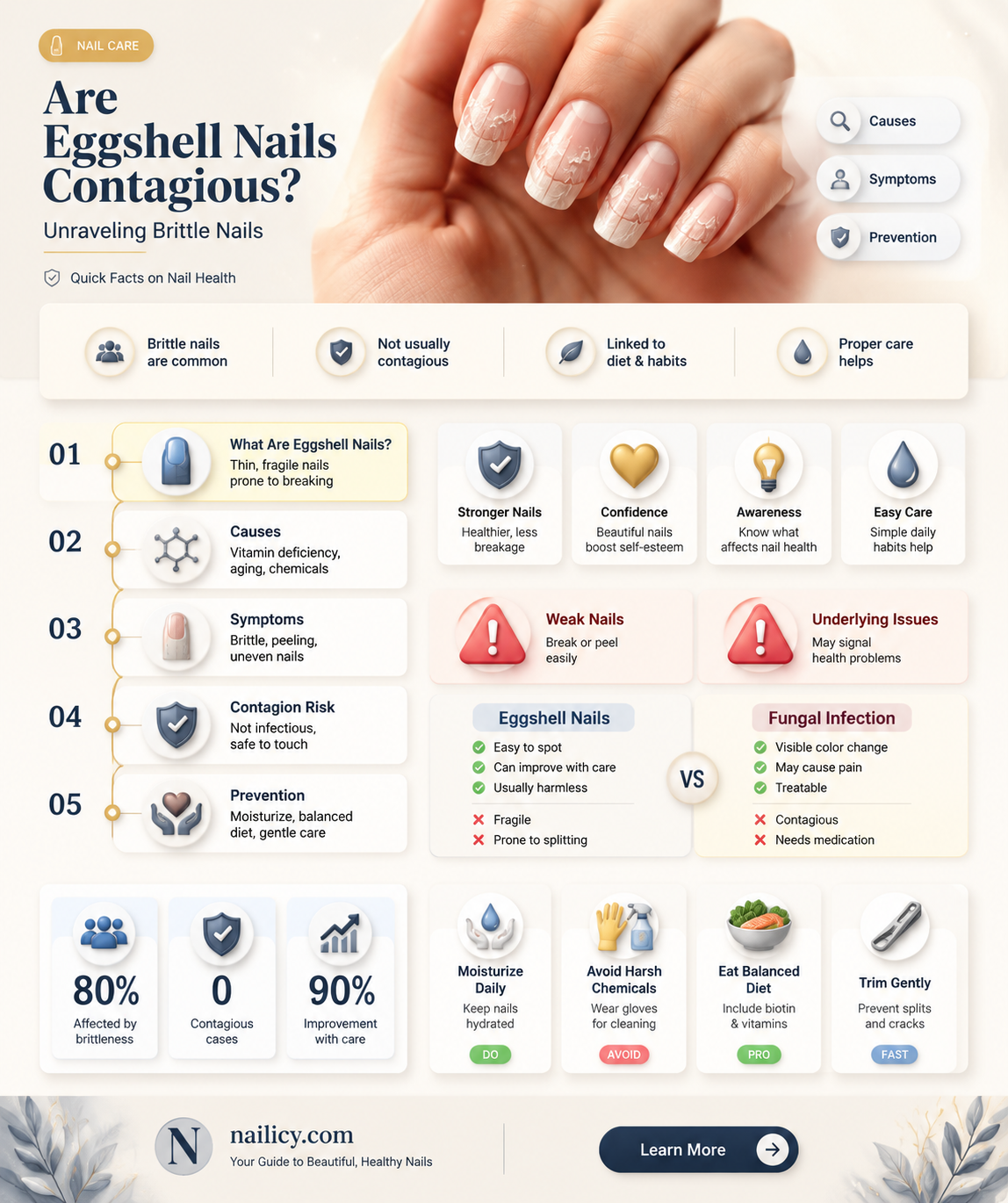 are eggshell nails contagious