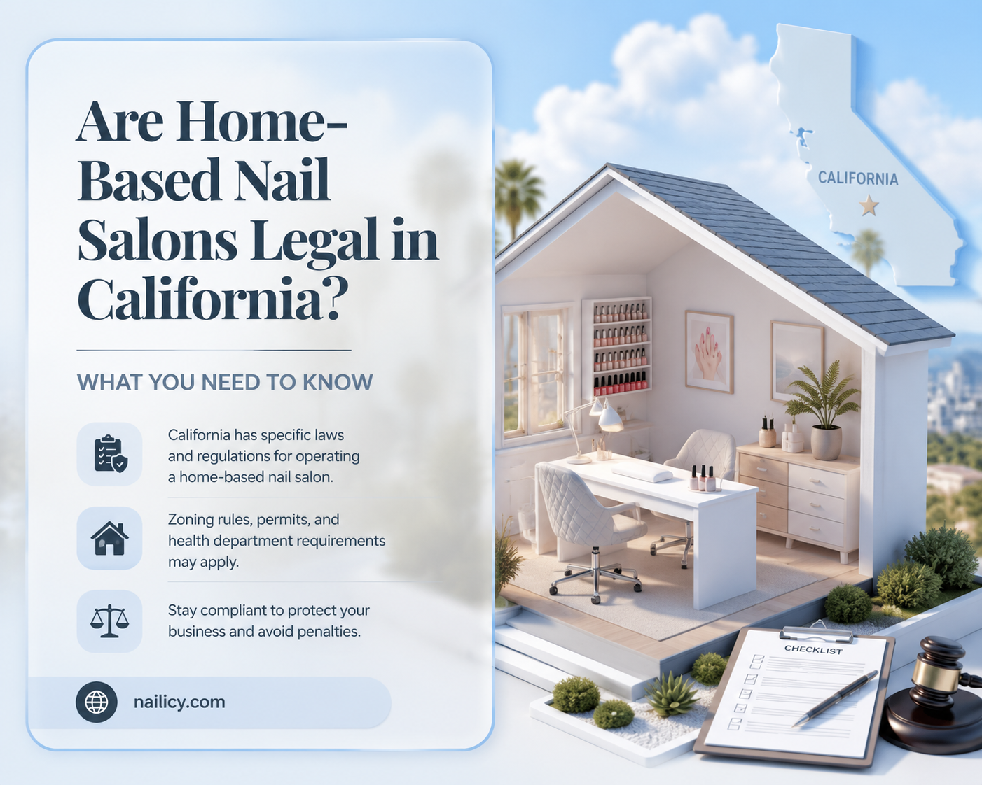 are home based nail salons legal in california