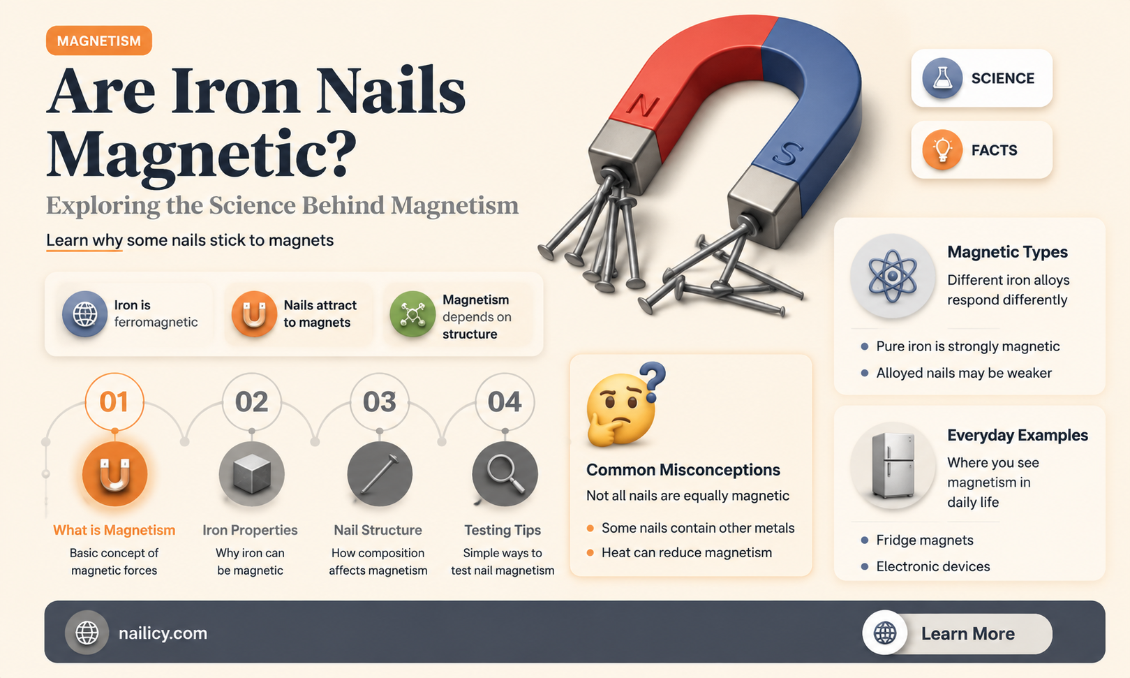 are iron nails magnetic