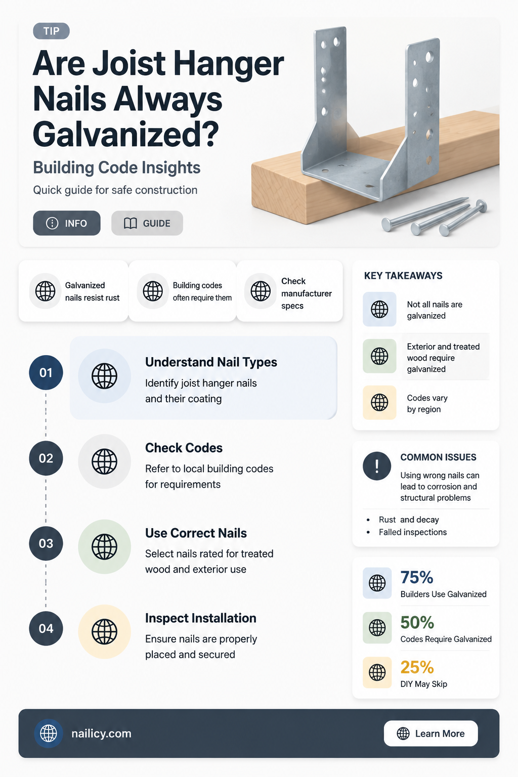 are joist hanger nails always galvinzed code