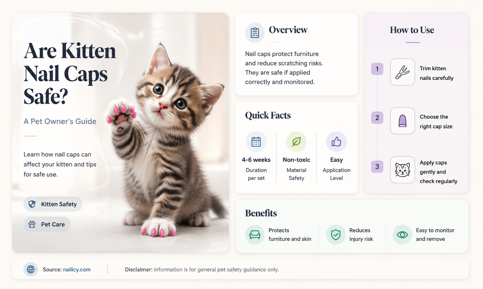 are kitten nail caps safe