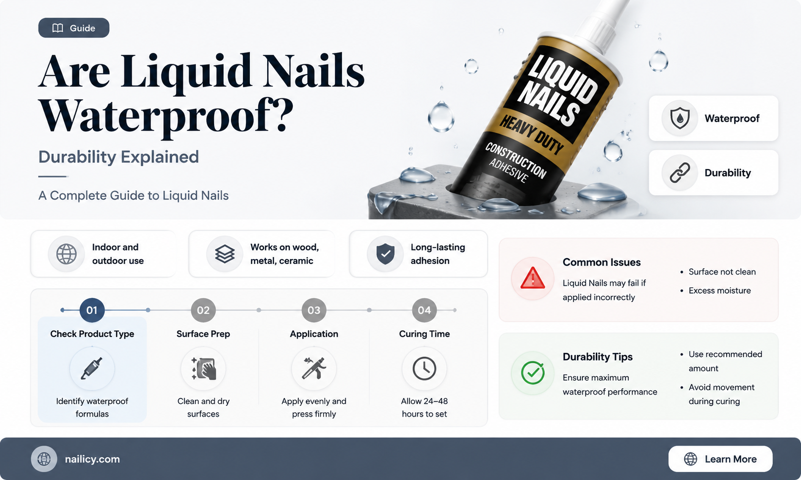 are liquid nails waterproof