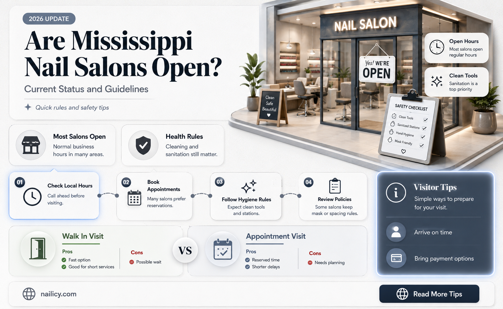 are mississippi nail salons open
