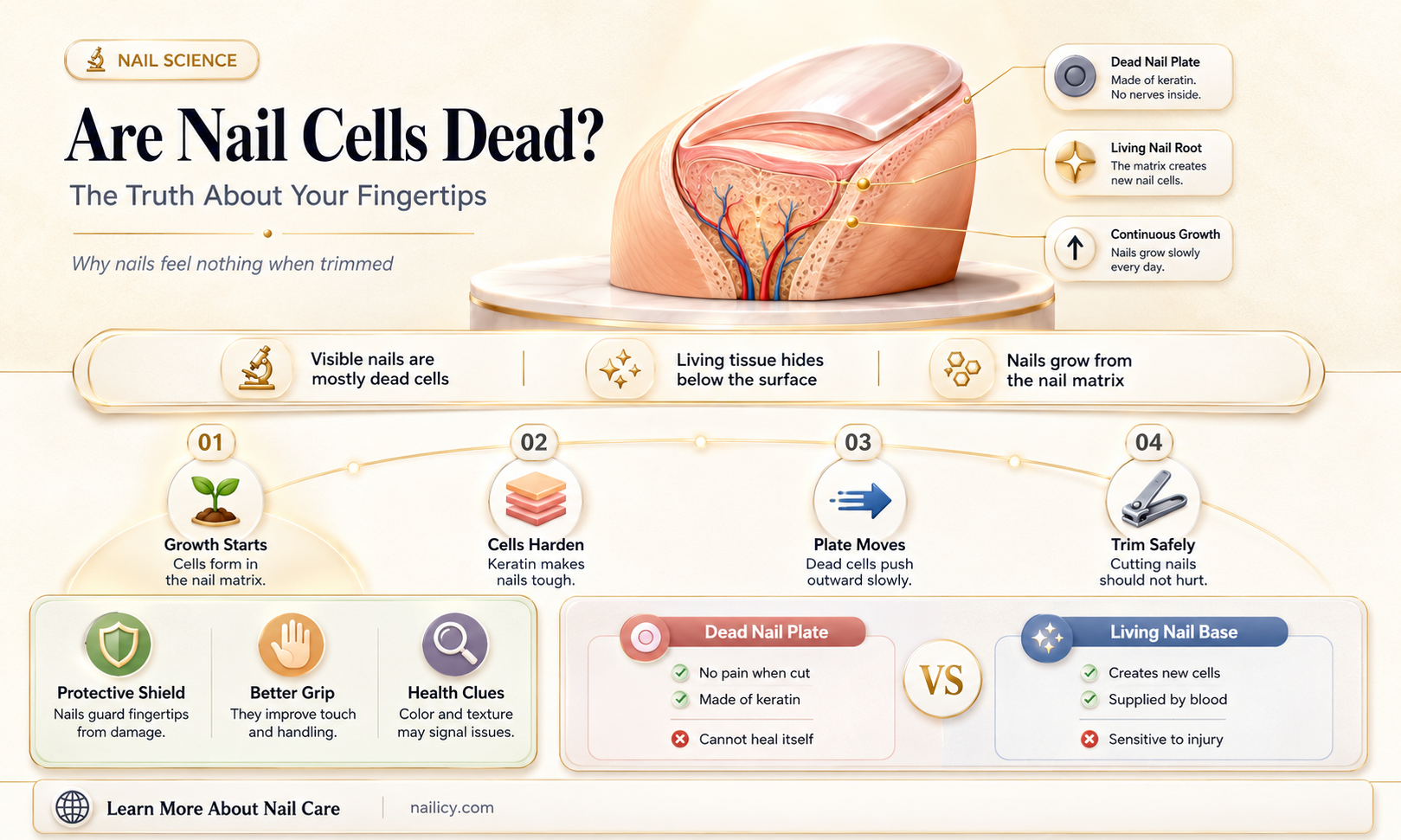 are nail cells dead