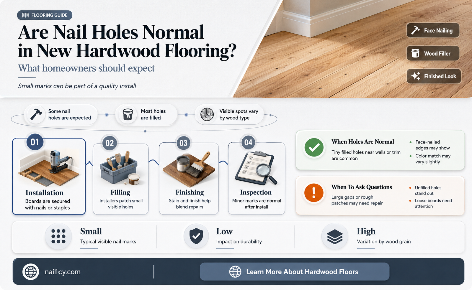 are nail holes common new hsrdwood flooring