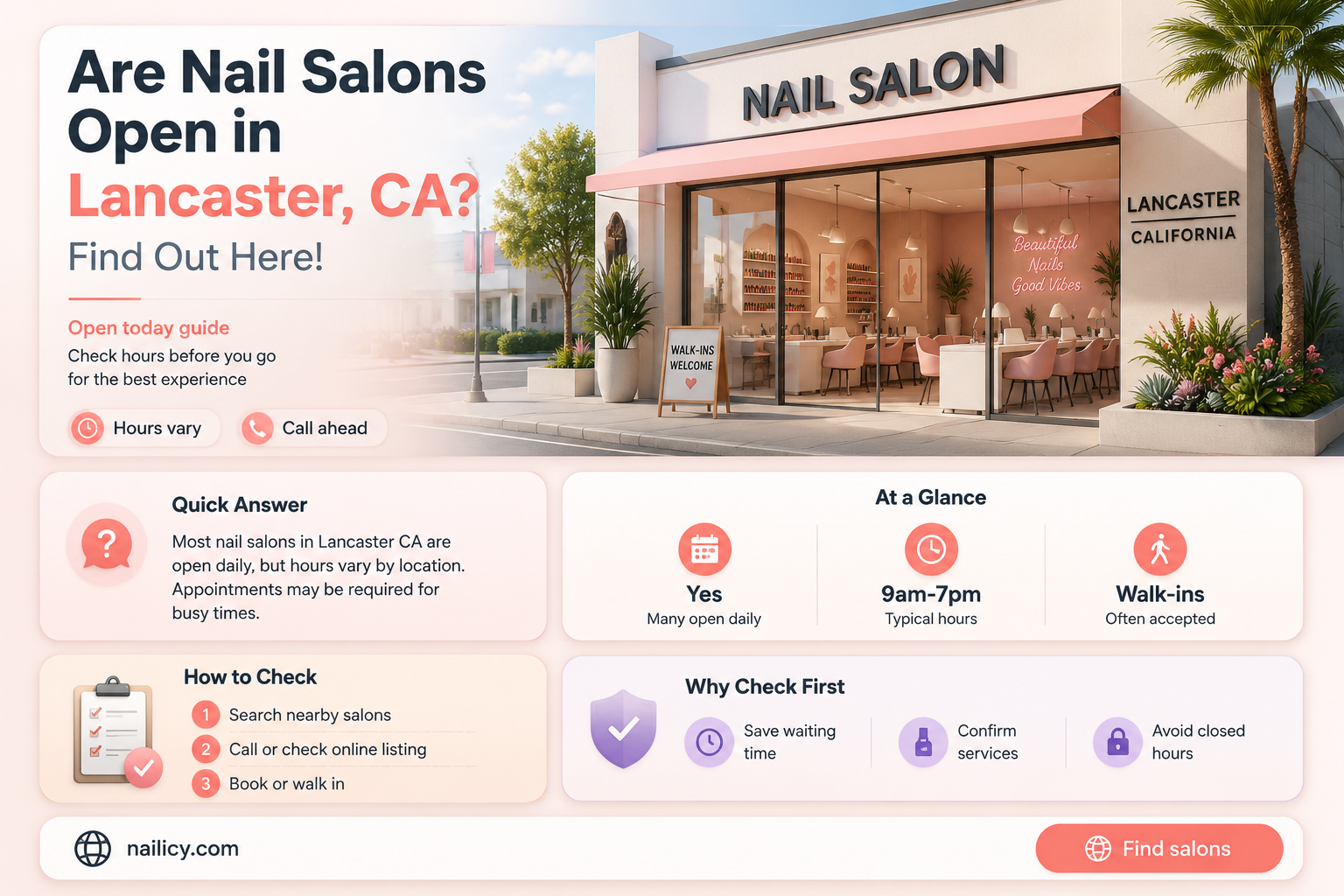 are nail salons open in lancaster ca