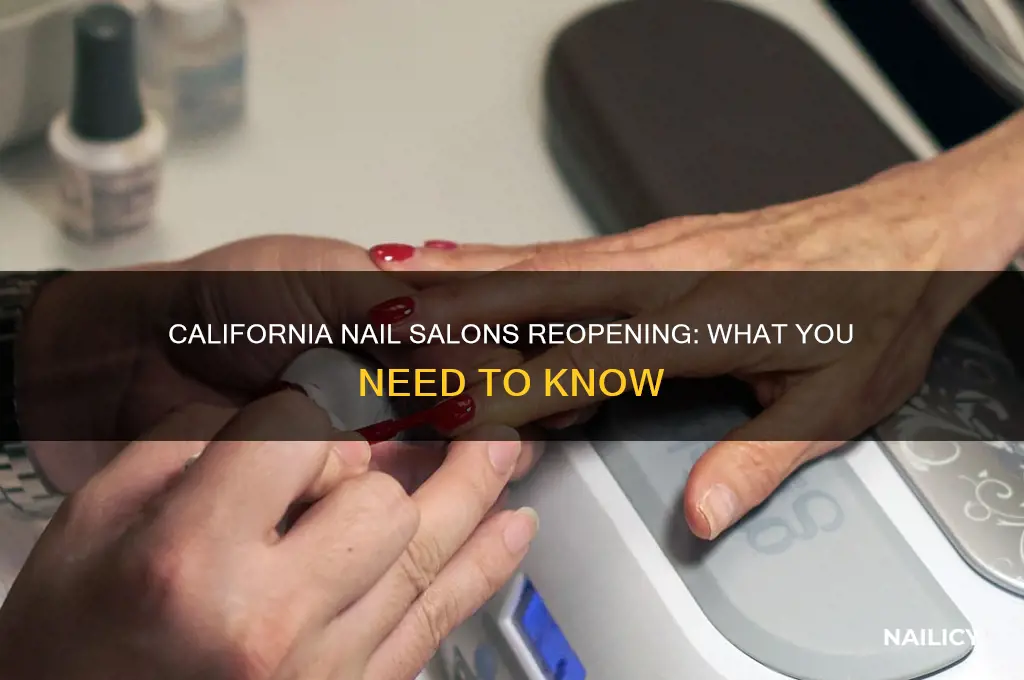 are nail salons reopening in california