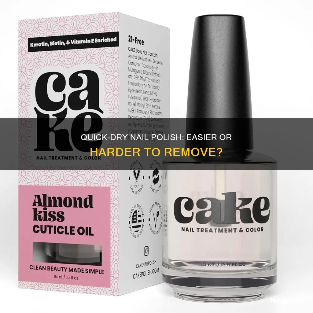 are quick dry nail polishes harder to remove