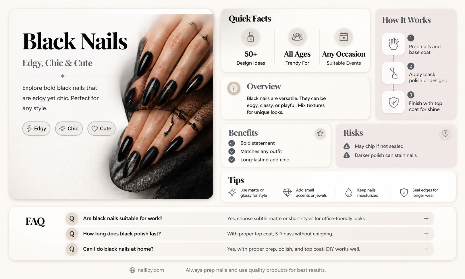 are black nails cute