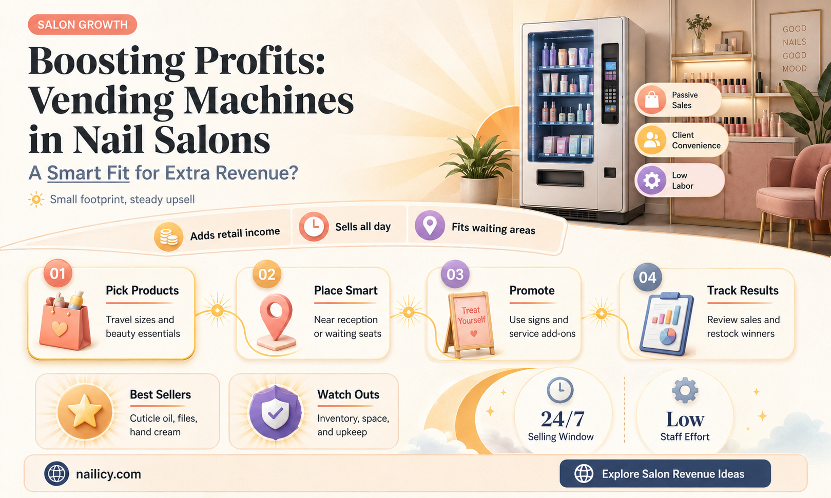 are nail salons good locations for vending machines