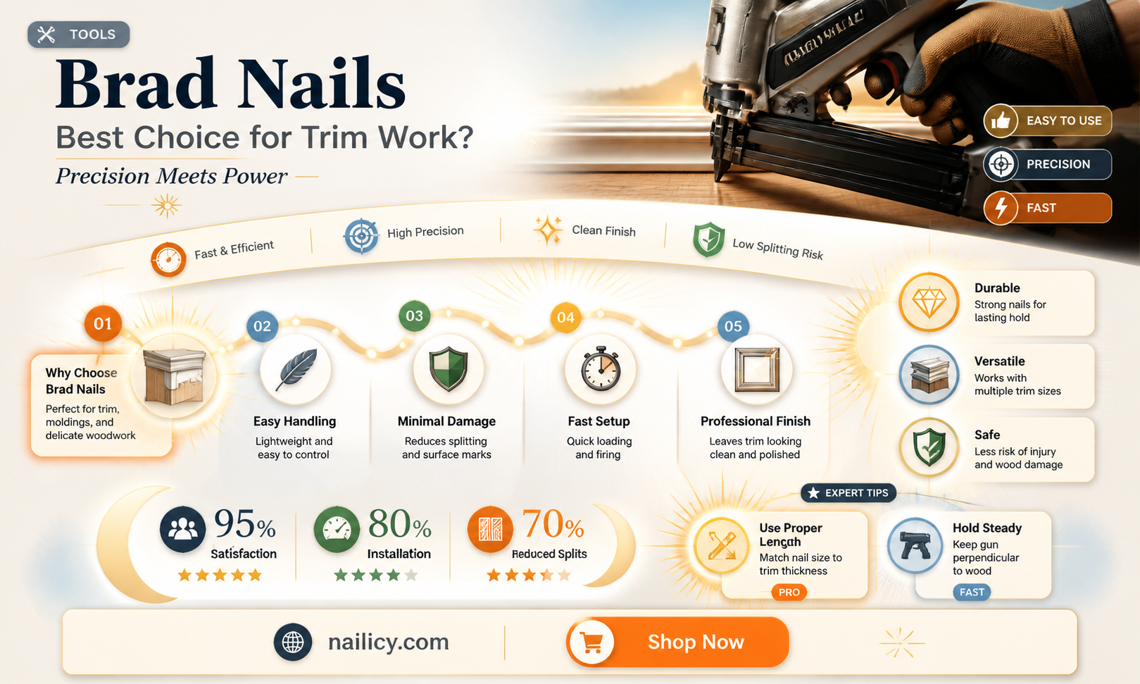 are brad nails good for trim