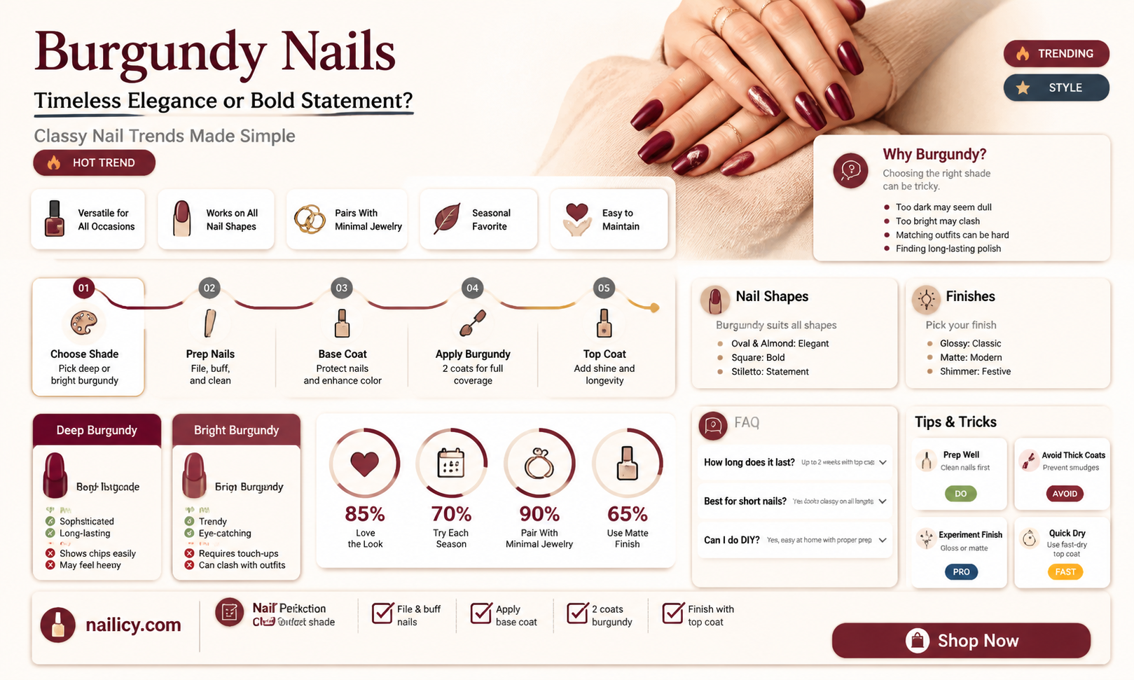 are burgundy nails classy