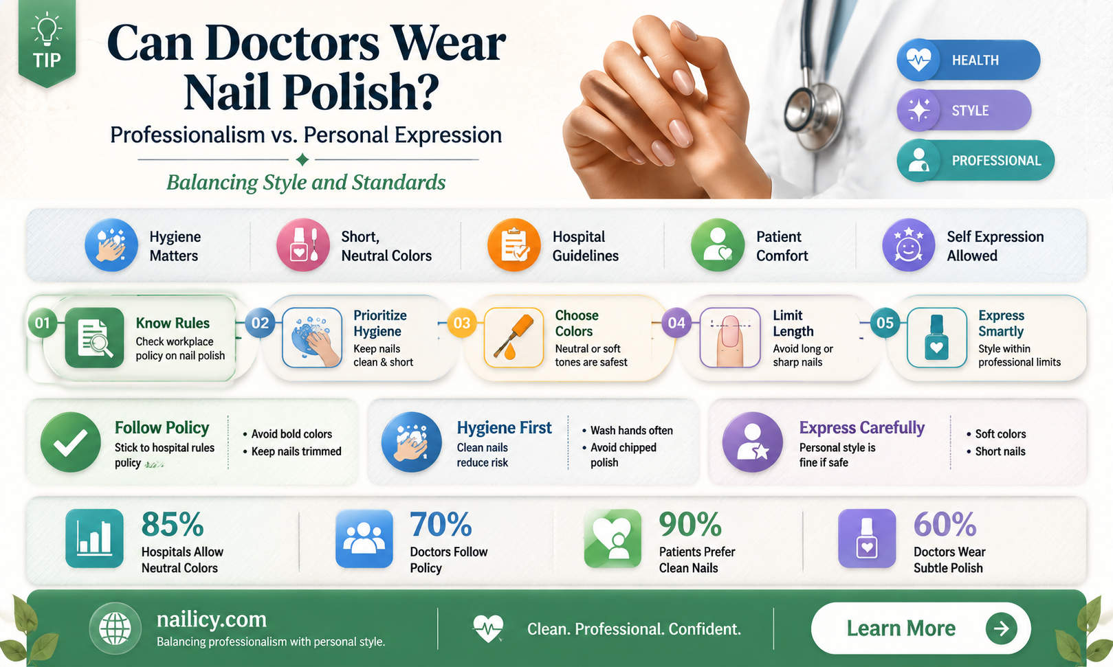 are doctors allowed to wear nail polish