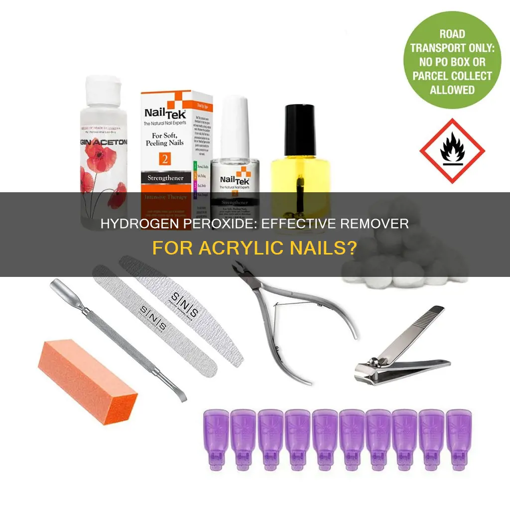 can hydrogen peroxide remove acrylic nails
