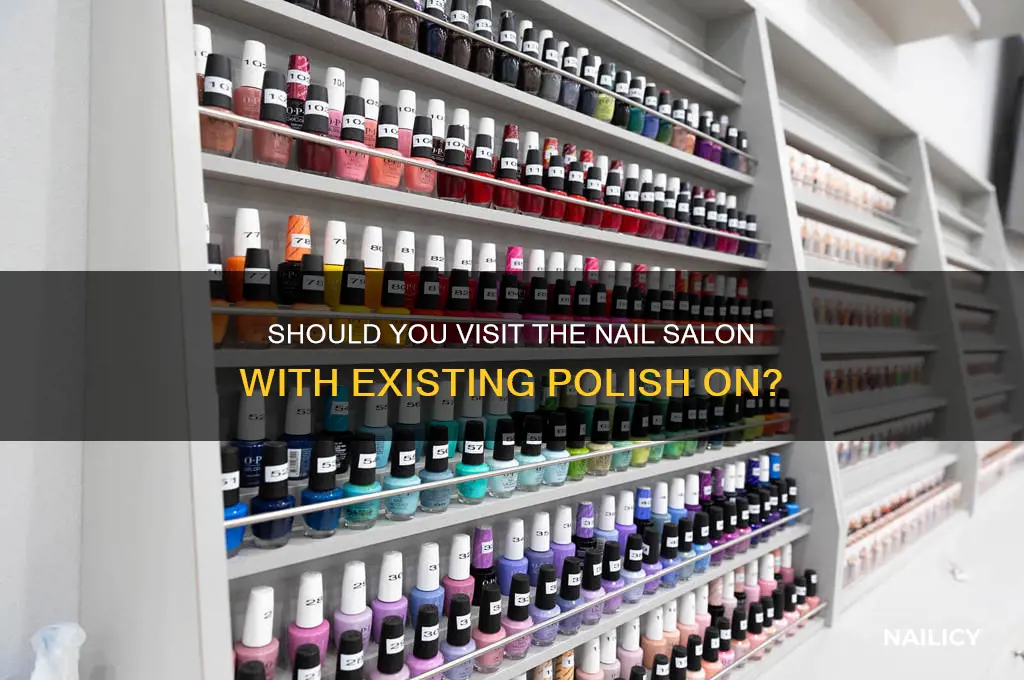 can i go to the nail salon with polish on