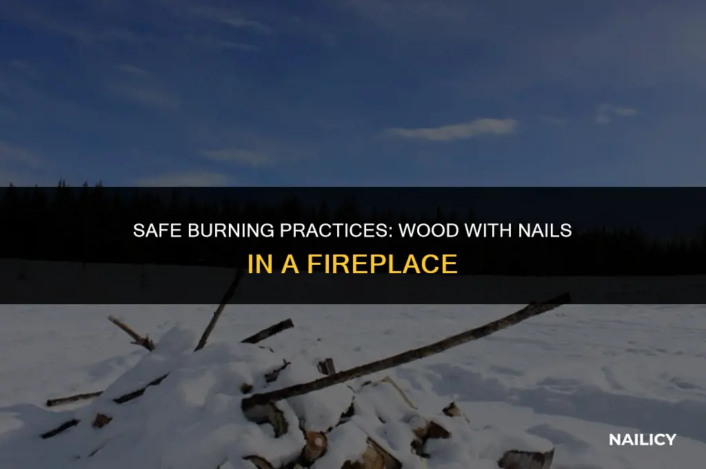 can i put wood with nails in a fire
