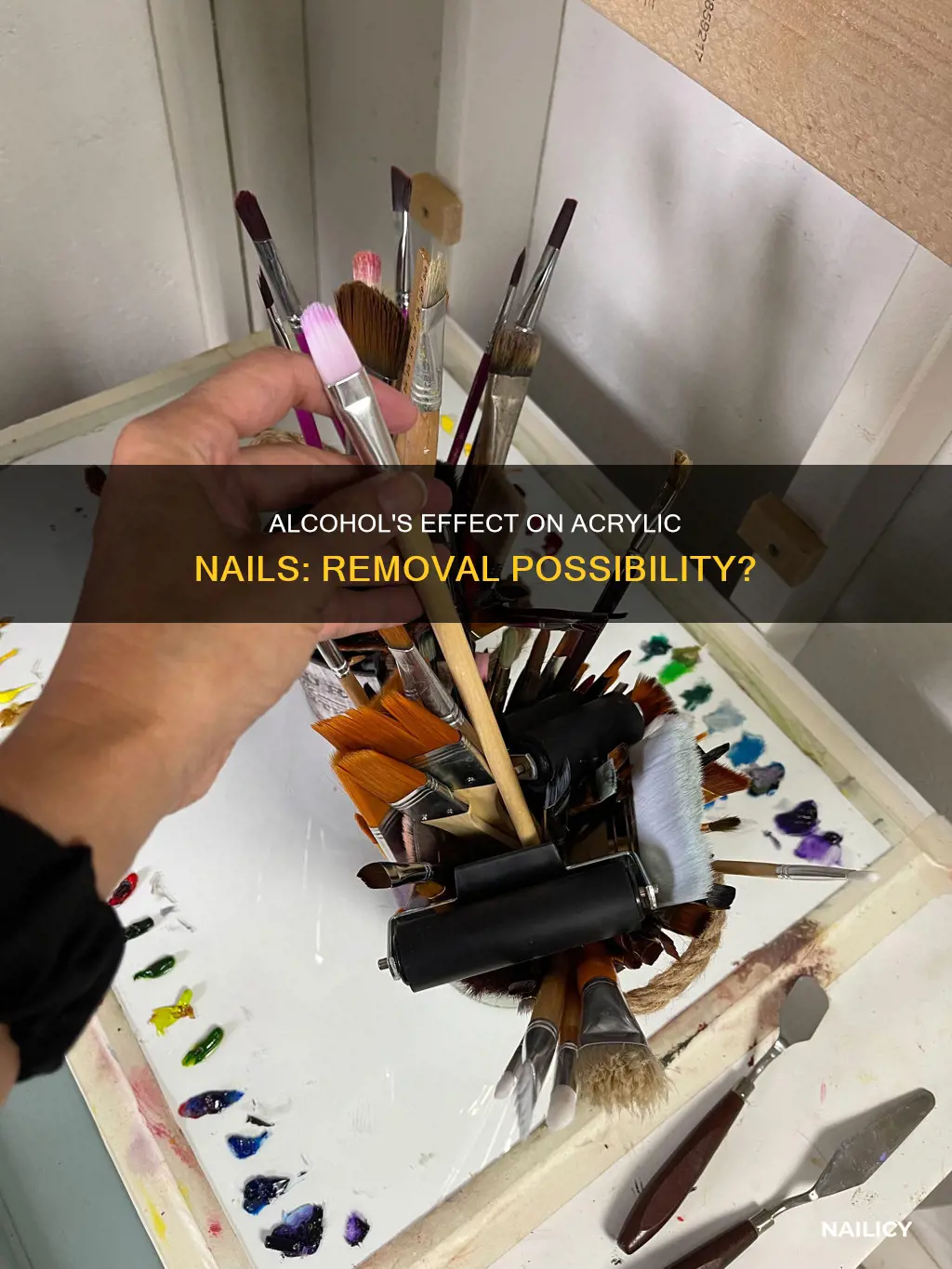 can i remove acrylic nails with alcohol