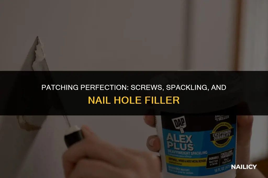 can i screw into spackling and nail hole filler