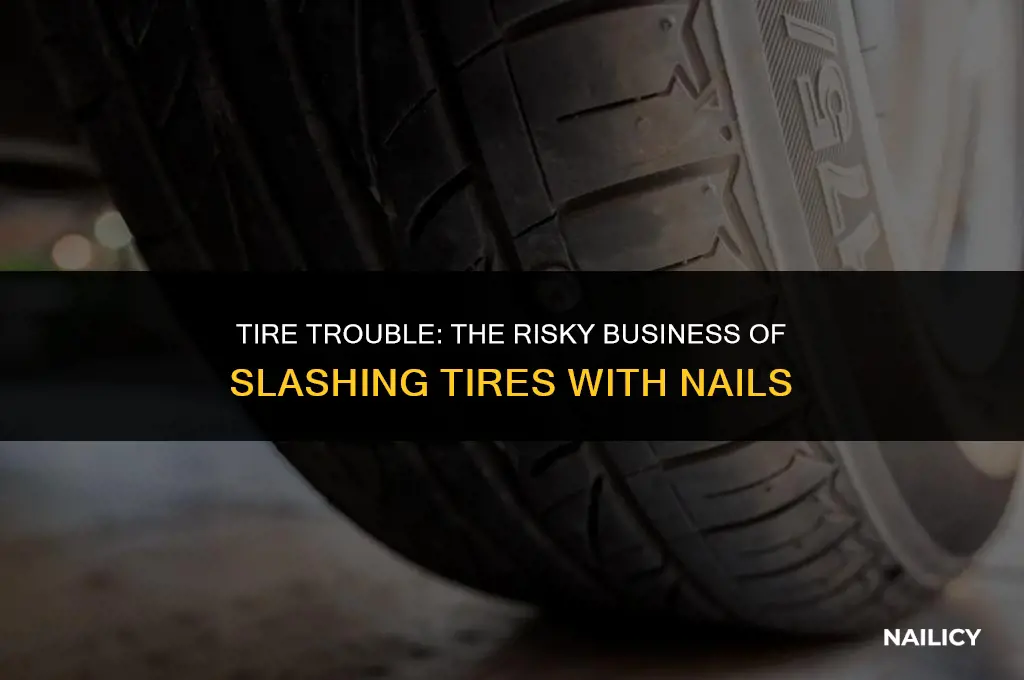 can i slash a tire with a nail