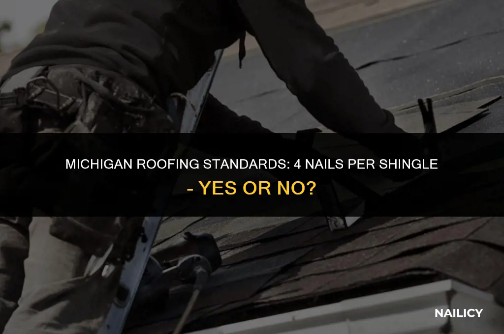 can i use 4 nails per architectural shingle in michigan