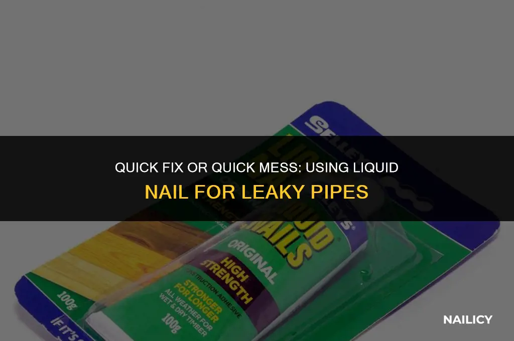 can i use liquid nail to fix a leaking pipe
