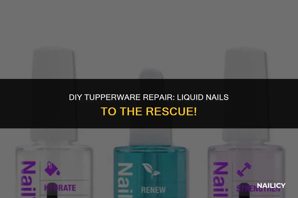 can i use liquid nails to fix tupperware