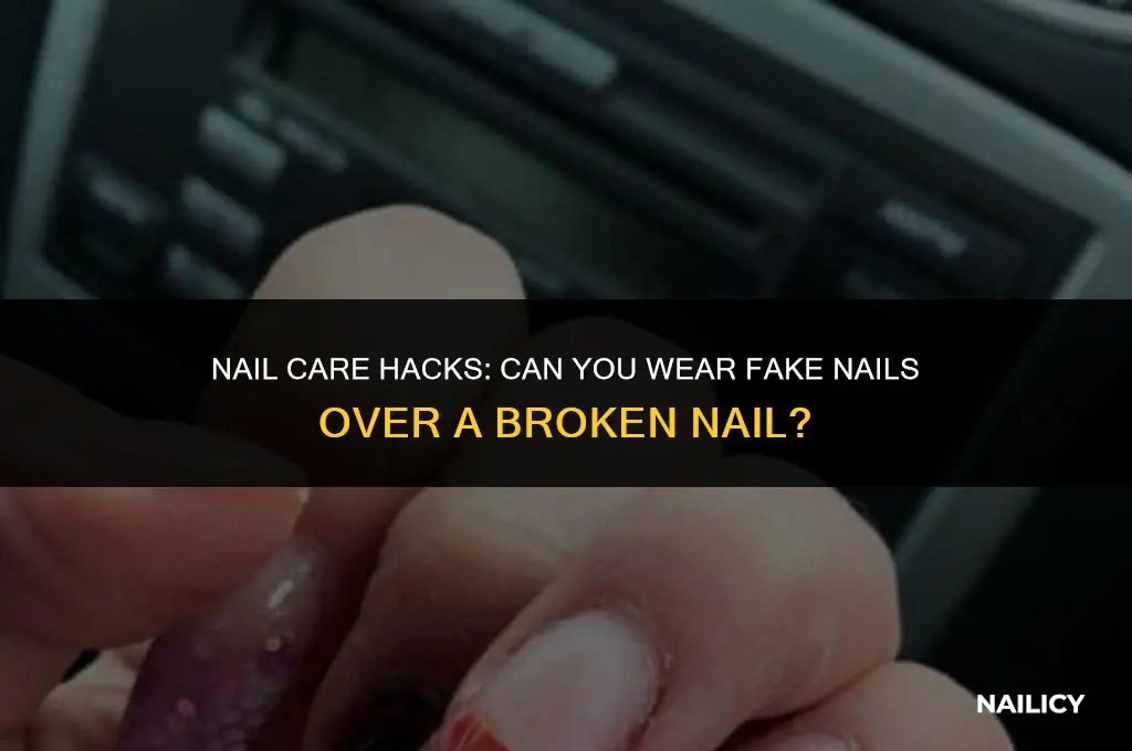 can i wear fake nails over a brokrn nail
