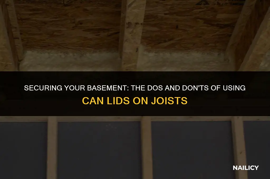 can lids nailed to basemnt joist