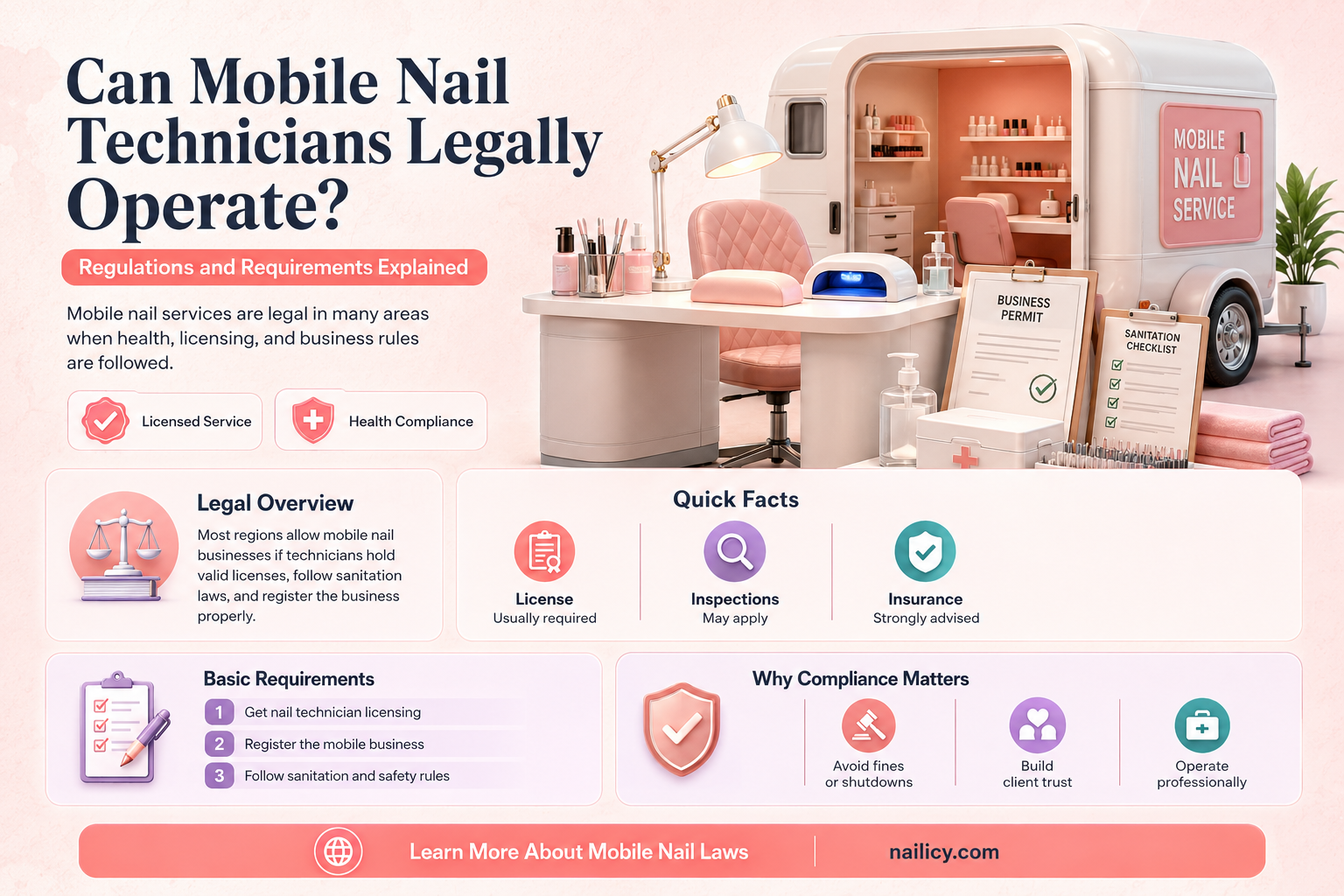 are mobile nail technicians allowed to work
