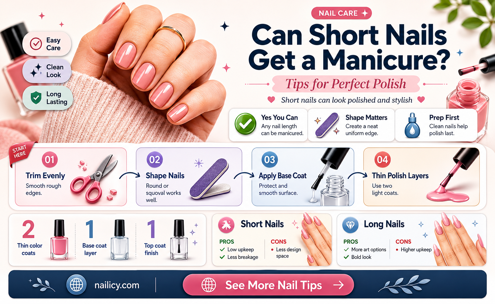 are my nails too short for a manicure