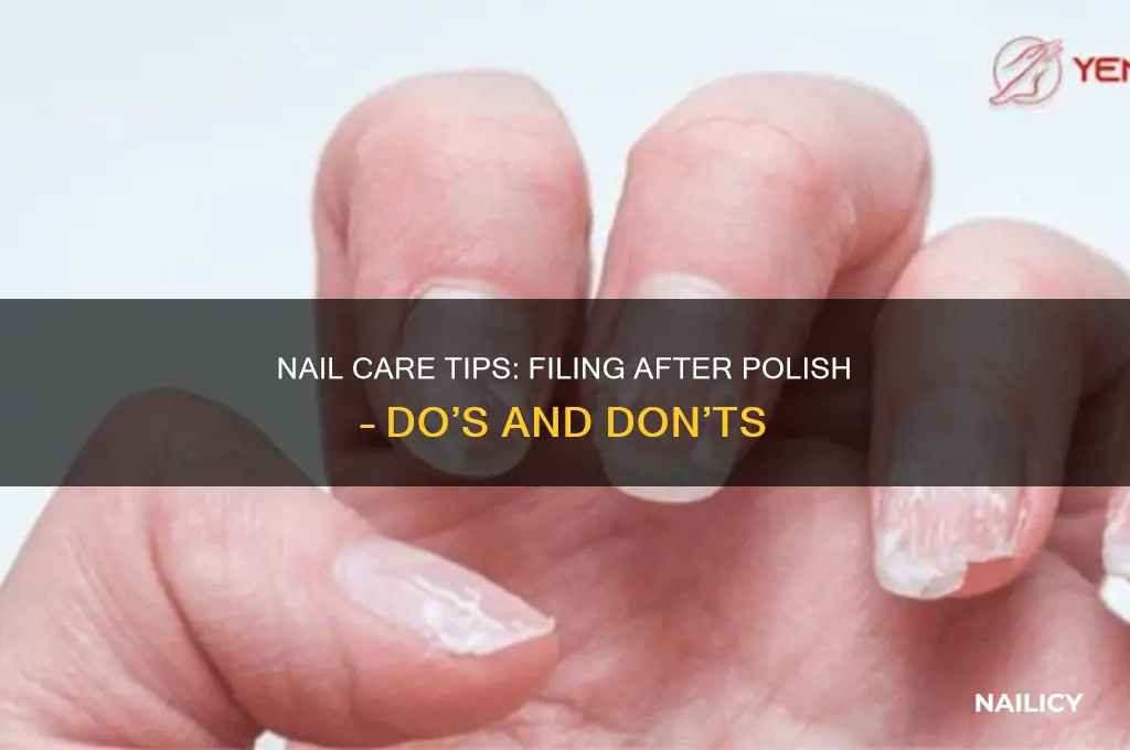 can they file nails after polish