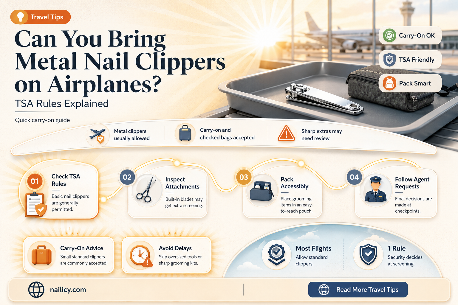 are metal nail clippers allowed on airplanes