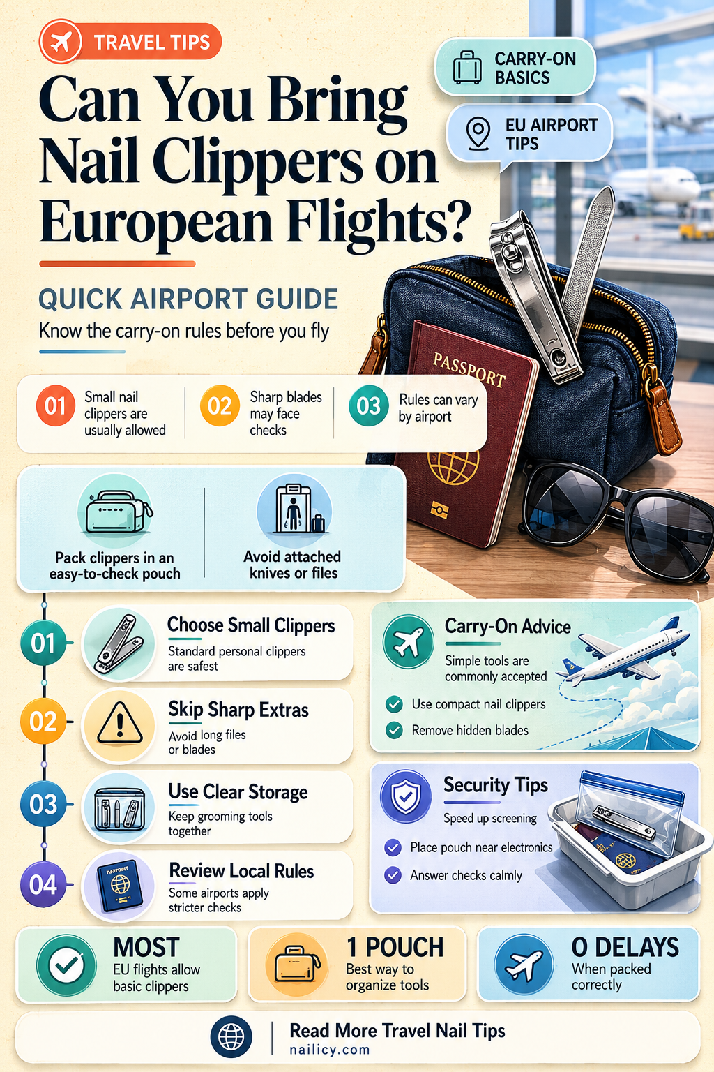 are nail clippers allowed on planes europe