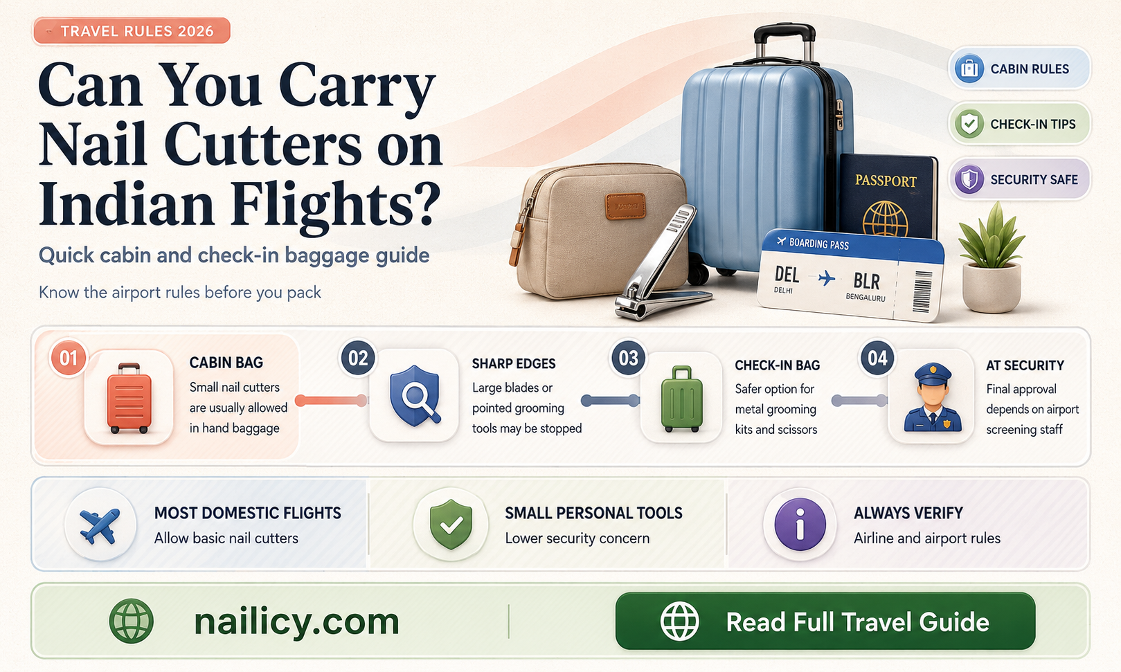 are nail cutters allowed on planes in india