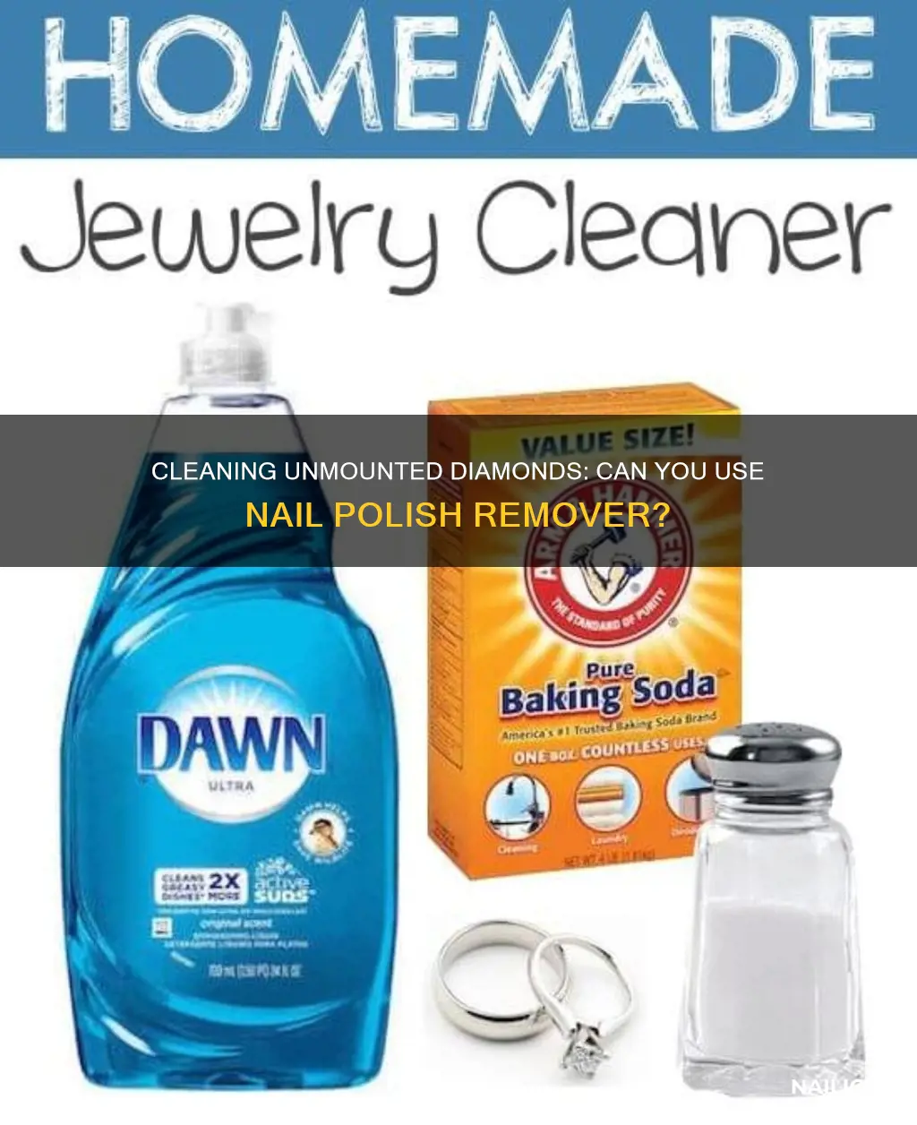 can you clean unmounted diamond with nail polish remover