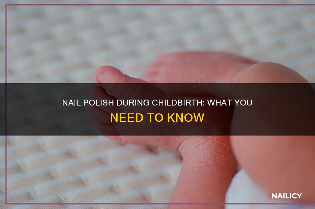 can you have nail polish on when giving birth