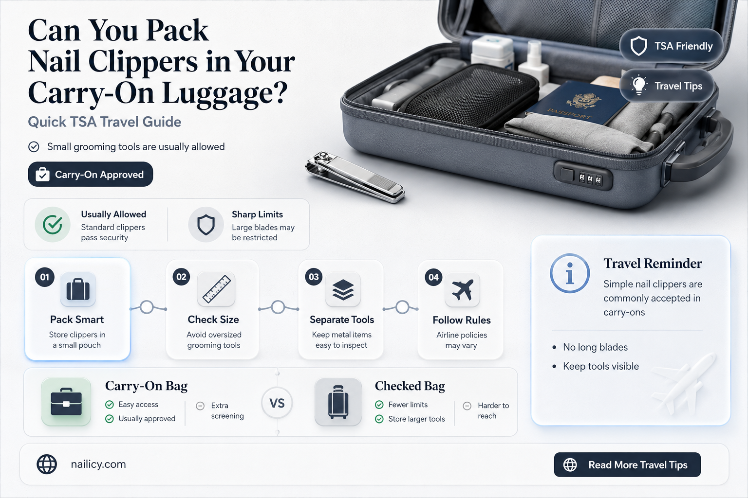 are nail clippers allowed in cabin baggage