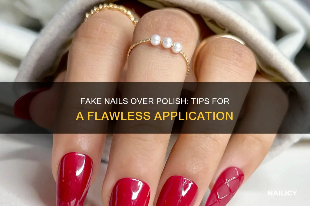 can you put fake nails on top of nail polish