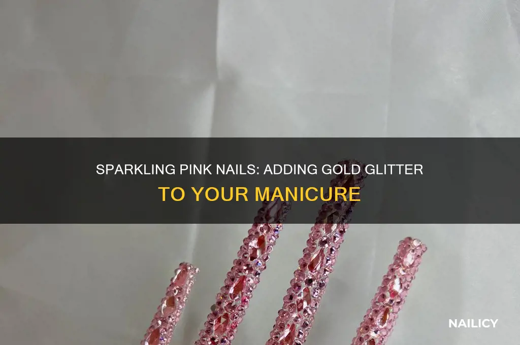 can you put gold glitter over a pink nail polish