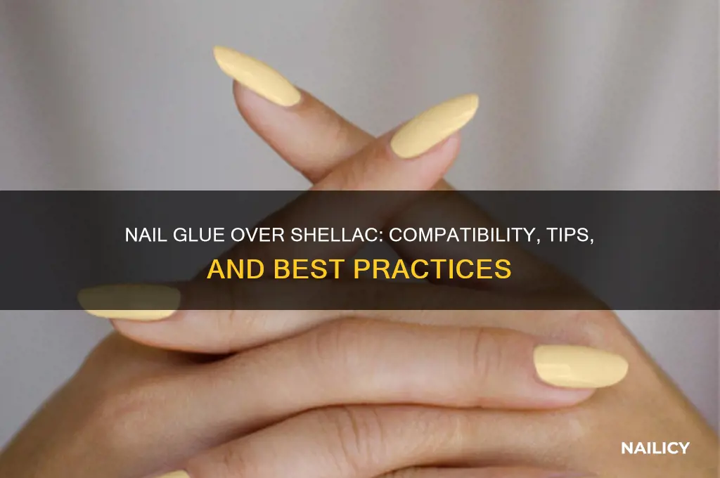 can you put nail glue over shellac polish