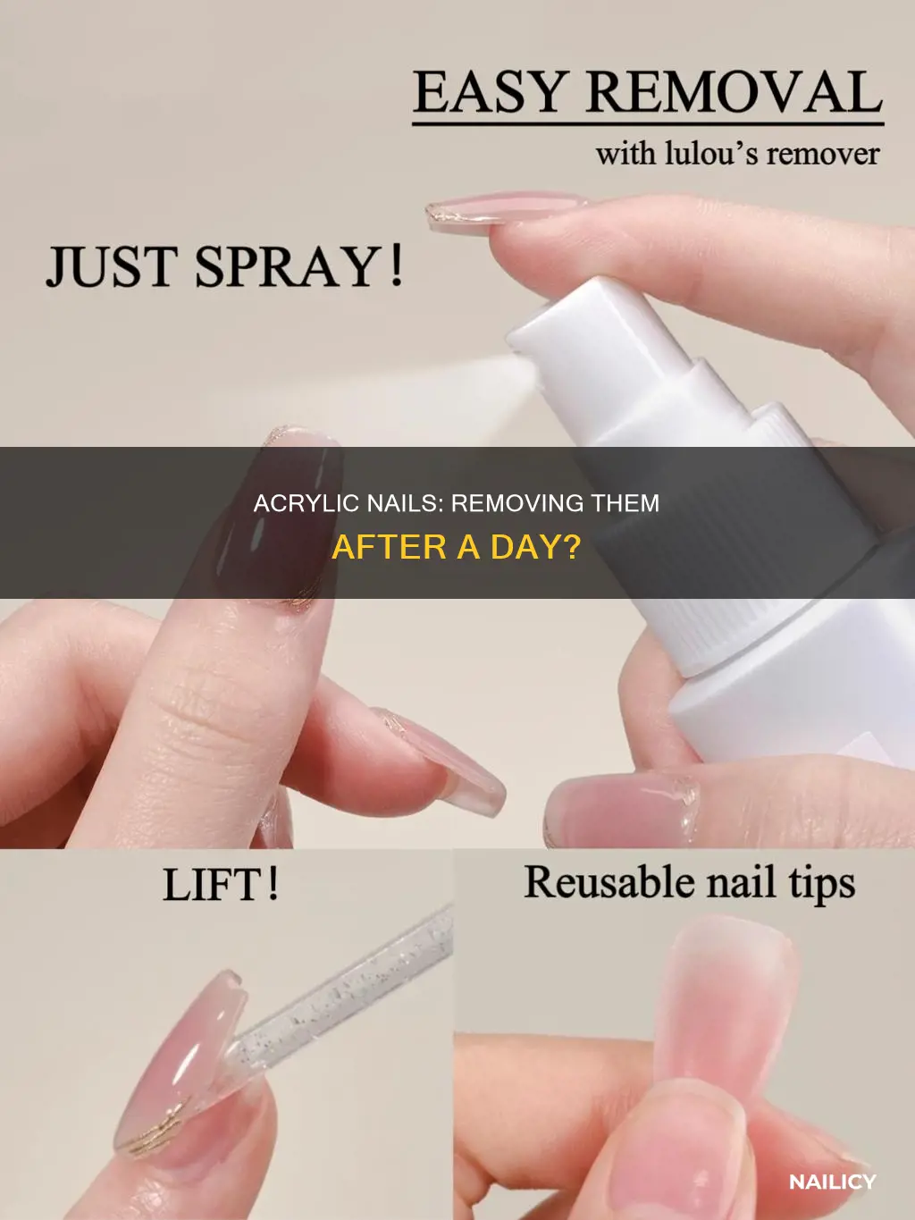 can you remove acrylic nails after a day
