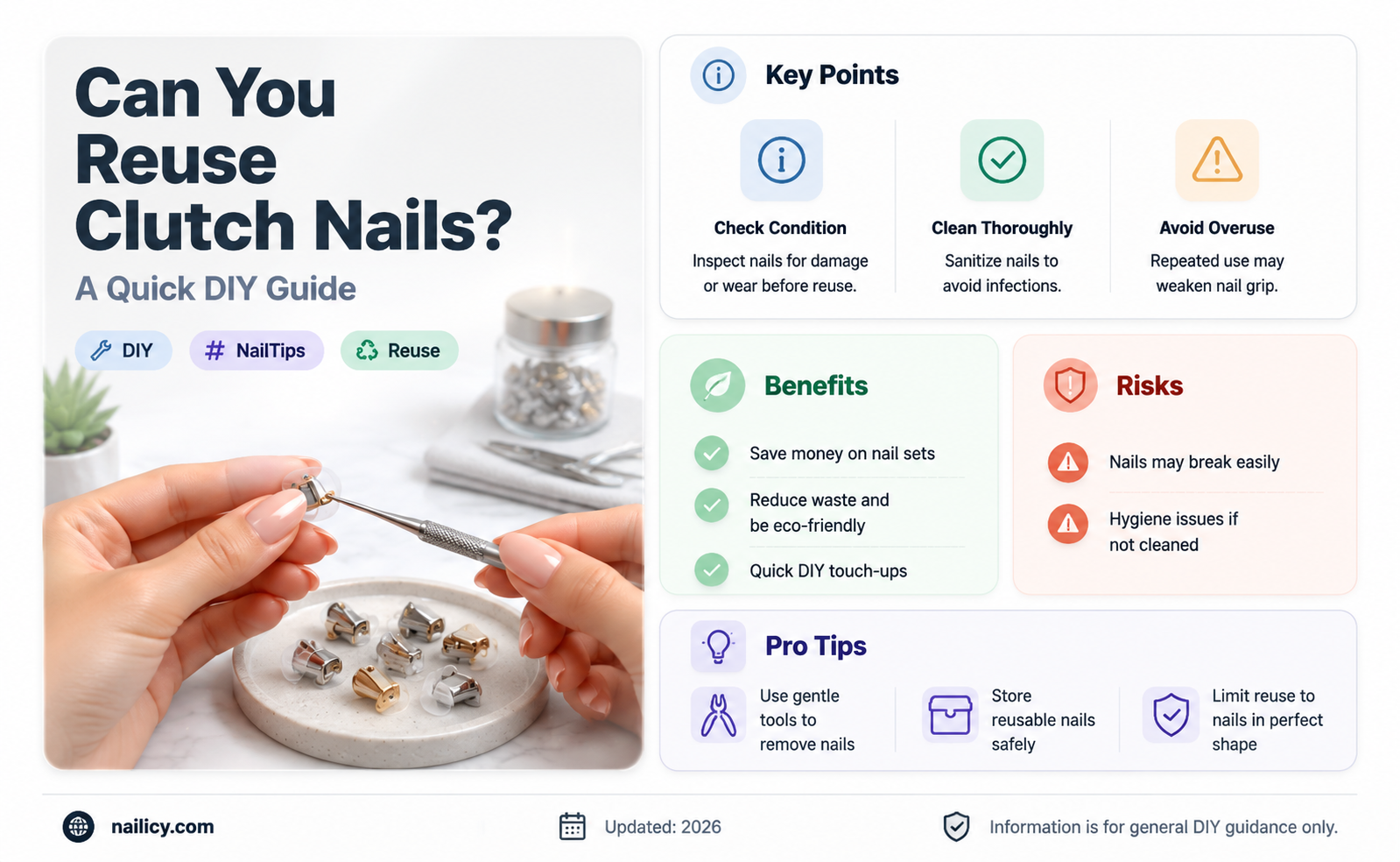 are clutch nails reusable
