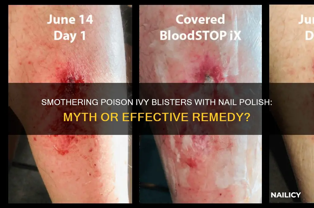 can you smother poison ivy blisters with nail polish