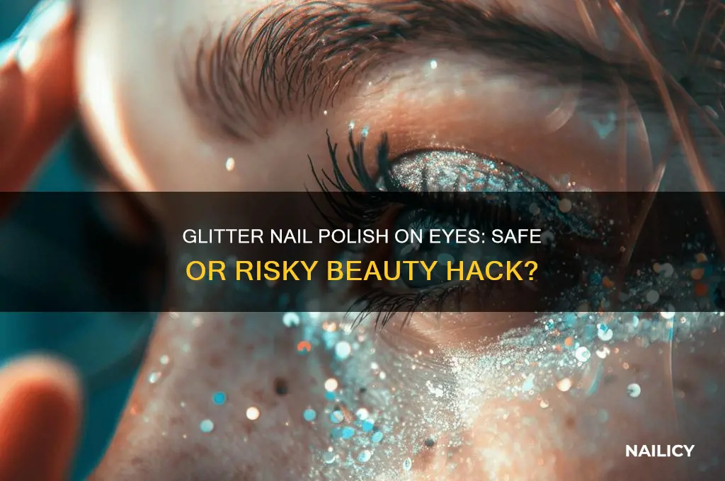 can you use glitter nail polish on your eyes