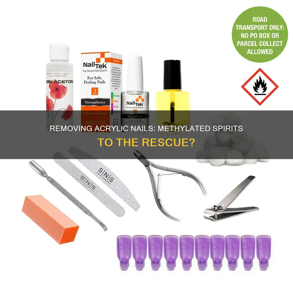 can you use methylated spirits to remove acrylic nails