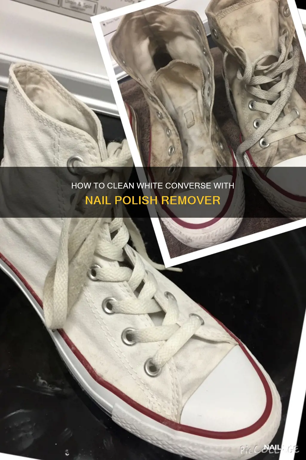 can you use nail polish remover to clean white converse