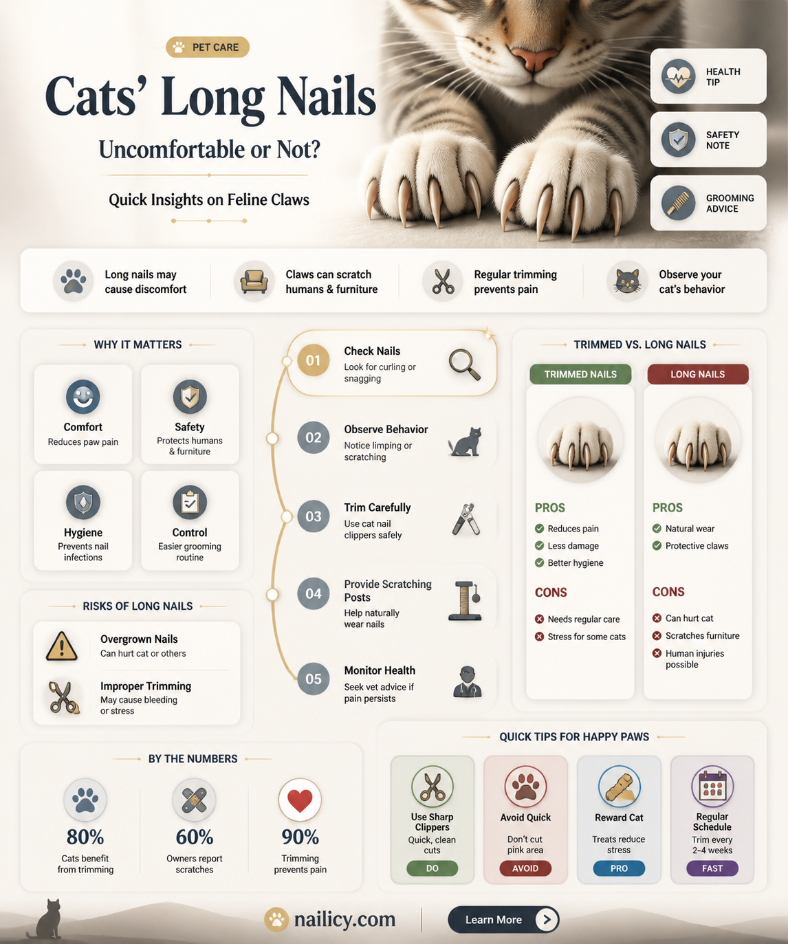 are cats uncomfortable when nails long